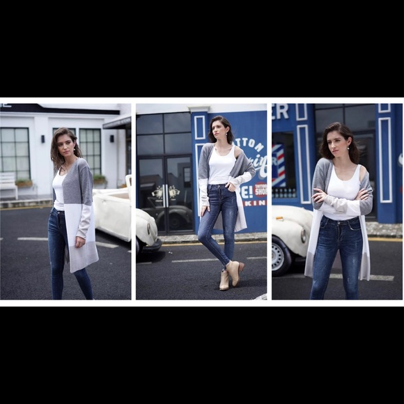 GRACEY’S / Color Block Oversized Pullover Cardigan - Picture 4 of 5